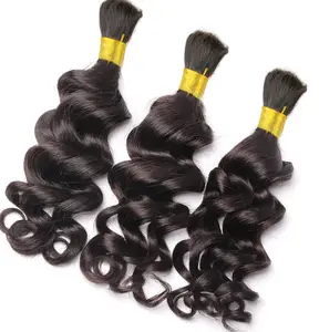말레이시아 Unwefted 대량 처녀 머리 끈 느슨한 웨이브 크로 셰 뜨개질 브레이드 인간의 머리 아프리카 조랑말 머리 끈