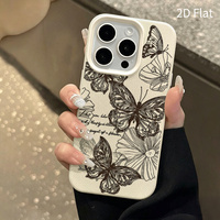 Coque arrière papillon Fashion Line pour iPhone 18 13 11 XR 17 13 Pro Max, motif imitation cuir, étui de protection pour téléphone