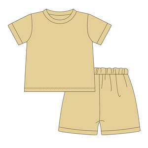 Completi Estivi <span class=keywords><strong>per</strong></span> Bambine con Orlo a Festoni, Maglietta con Maniche a Volant e Pantaloncini Coordinati, Outfit in Cotone Tinta Unita <span class=keywords><strong>per</strong></span> Bambini e Bambine - Product Image 2