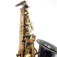 New Style Woodwind Instrument Black Color Body Gold Lacquer Key soprano Saxophone