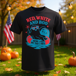 T-shirt coordinata Summerween Red White And Boo per il 4 luglio - Product Image 3