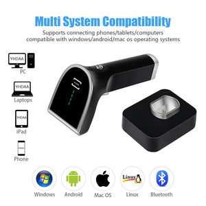 YHDAA alta calidad 1D 2D lector de código de barras inalámbrico escaneo automático rápido pistola de escáner de código de barras con Base de carga - Product Image 6