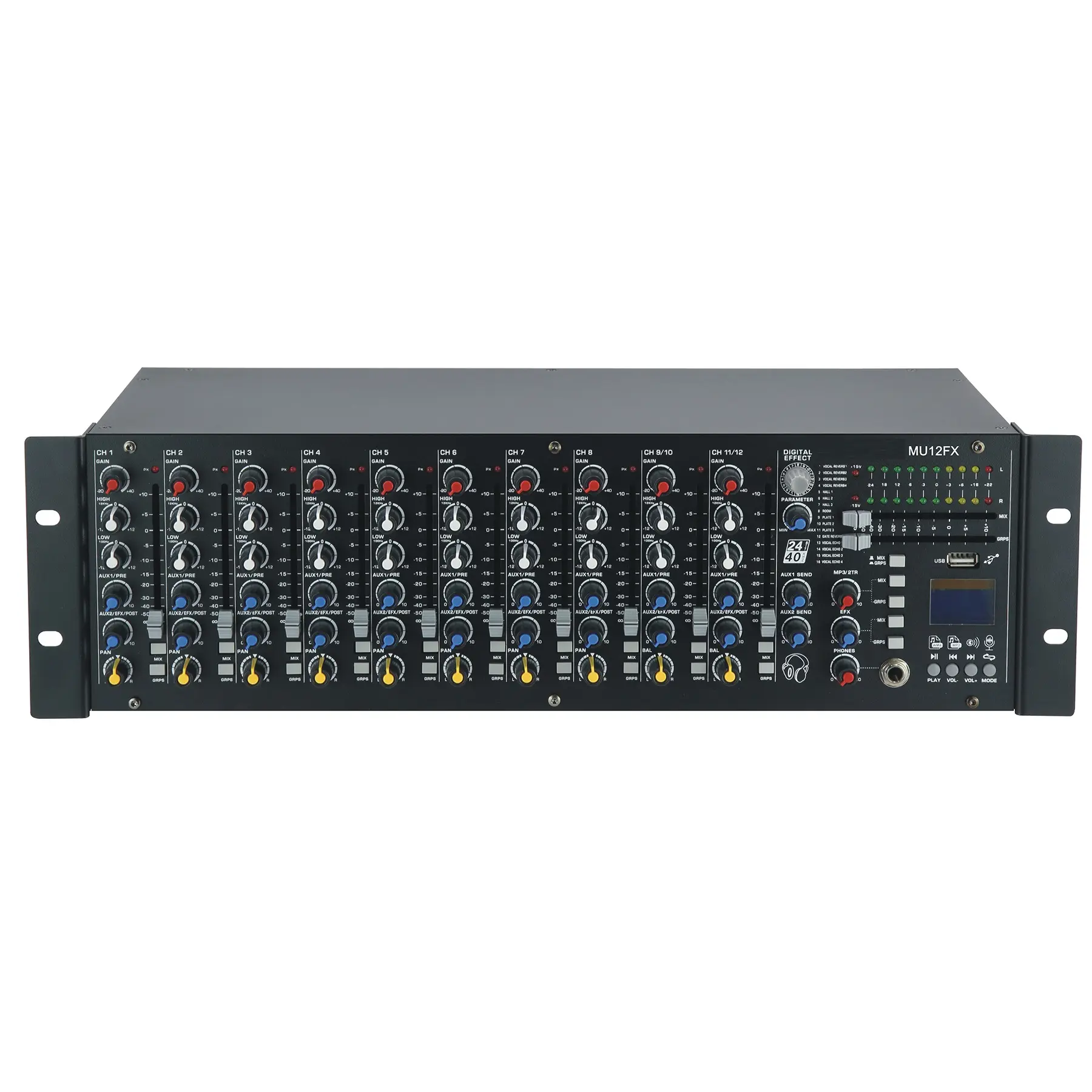 OEM nhà máy 12 kênh âm thanh mixer Console âm thanh khác thiết bị âm thanh chuyên nghiệp Rack gắn trộn giao diện điều khiển cho kệ mu12fx