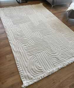 Boho Cream runner พรมขนปุยนุ่มแบบนอร์ดิกไม่ลื่นสำหรับสถานรับเลี้ยงเด็กห้องนอนพรมทอพื้นที่ - Product Image 2