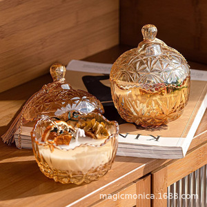 <b>Flower</b> Mo Amber Scented Candle Gift Box Round Flameless <b>Diffuser</b> Luxury Home Decor Birthday Gift - Product Image 5