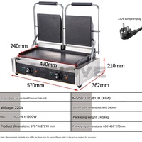 Plaque de cuisson professionnelle 2 x 2 kW, machine à panini électrique à tête unique pour cuisine de restaurant
