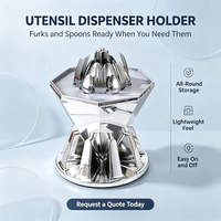 Ensemble de couverts modernes en chrome doré à facettes avec support, fourchettes, cuillères, couteaux et couvercle transparent – Vente en gros pour hôtels et OEM