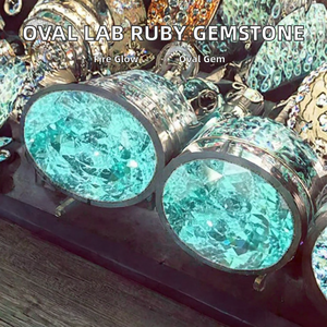 Piedra de Rubí Starsgem de 3*4mm-9*11mm, Corte Ovalado, Color Fantasía, Rubí Cultivado en Laboratorio con Fuego para Joyería - Product Image 2