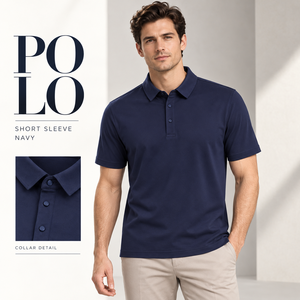 <b>Mens</b> Polo <b>Shirt</b> Short Sleeve Solid Color Navy Blue Classic Collared Casual Business Polo <b>T</b> <b>Shirt</b> Summer Wholesale - Product Image 1