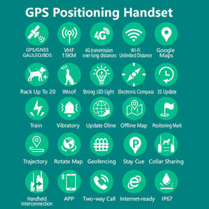 Rastreador de Cães Eseek GPS+GLONASS 15km Android 13 Mapas Offline Treinamento Remoto Coleira IP67 Conjunto Portátil - Product Image 6