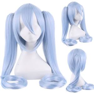 Nouvelle Arrivée Ainizi Perruques en Fibre Haute Température Rose Net Longues à Double Griffe Bleu <span class=keywords><strong>Miku</strong></span> <span class=keywords><strong>Cosplay</strong></span> Densité 180% pour Fêtes d'Halloween - Product Image 6