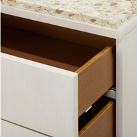Table de chevet moderne en métal blanc de qualité supérieure avec 3 tiroirs, en bois massif et acier inoxydable, pour chambre à coucher et salon