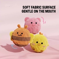 Jouet pour chien en peluche avec balle couineuse intégrée en TPR à picots, jouet interactif rebondissant pour apporter et mâcher, pour chiens de petite et moyenne taille