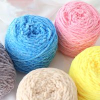 Soft Thick Velvet Crochet Yarns Polyester Chenille Yarn for Diy Hand Knitted Fabric Art Bag Sweater Doll Hat Scarf 200g