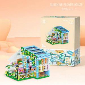 Belle maison de fleurs, blocs de construction de ville de conte de fées, jouet éducatif à monter soi-même, briques à assembler pour enfants - Product Image 6