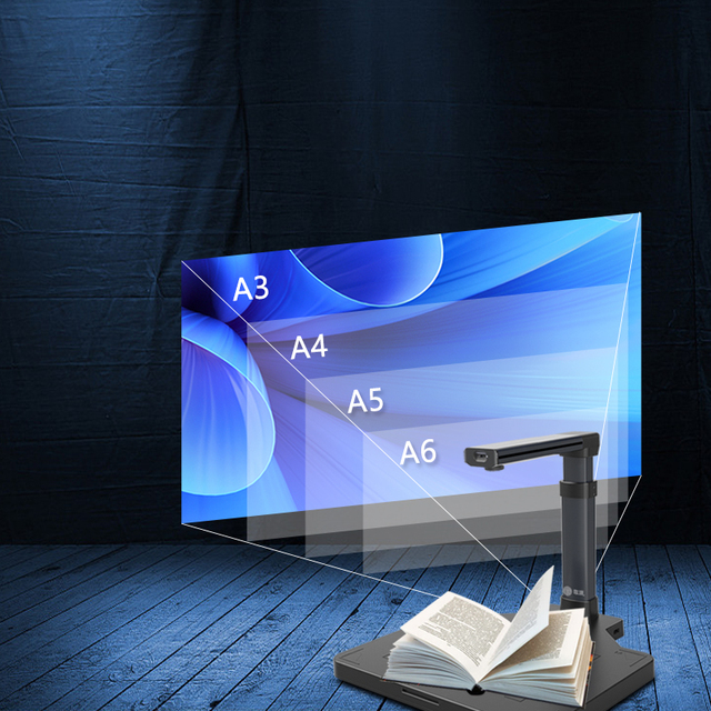 13MP Camera A3/A4 Document Scanner USB Portable Video Recording Real-Time Projection PDF Support Fast Scan 1s for Books