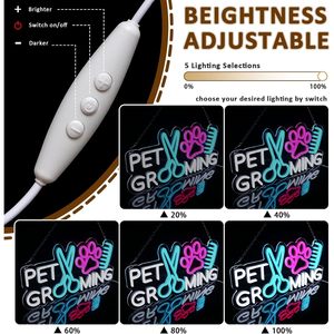 Letreros de neón LED regulables para peluquería canina, luz ambiental alimentada por USB, luz decorativa para escaparates, luz indicadora de calle, personalizada 5V - Product Image 2