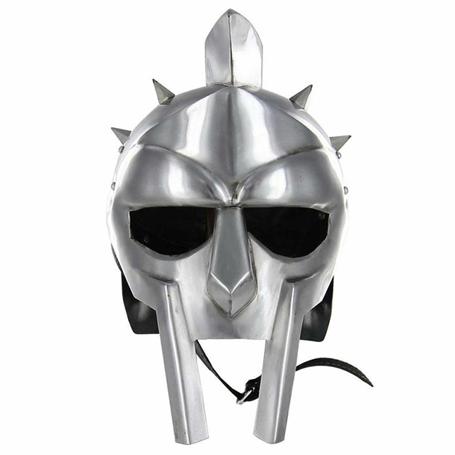 Medieval Gladiator Maximus Viking Helmet Knight Greek Roman Armor Helmet from Indian Manufacturer Home Decoration Metal Silver