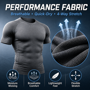 Haut de sport pour homme à compression et extensibilité quadridirectionnelle, imprimé sur mesure avec design graphique original, idéal pour les entraînements d'endurance - Product Image 4