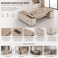 Ensemble de bureau de direction de luxe moderne, grand bureau en forme de L avec rangement, fabricant sur mesure