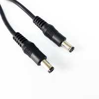 Cable de alimentación de CC personalizado 5,5mm X 2,1mm macho a 5,5mm X 2,1mm macho conector de horquilla cable de extensión para cámara de seguridad CCTV
