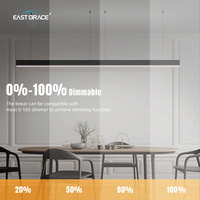Système de latte LED linéaire moderne 72W 60W 48W 36W 18W noir/blanc/gris pour espaces minimalistes à la maison et au bureau