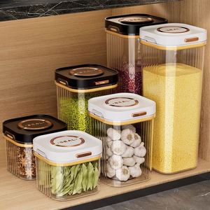 Contenedor de Plástico de Grado Alimenticio, Tipo Prensa, Sellado al Vacío, Caja de Almacenamiento de Alimentos Secos, Accesorio para Tapa de Caja de Aperitivos de Cocina, Embalaje en Cartón - Product Image 2