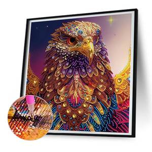 1PC 30x30cm/ 11.8x11.8in DIY 5D Irrégulier Forme Diamant <span class=keywords><strong>Peinture</strong></span> Sans Cadre Auto-conçu Coloré Hibou <span class=keywords><strong>Motif</strong></span> Décoration Murale - Product Image 5