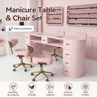 Ensemble table et chaise de manucure Turri au design moderne, mobilier de salon de manucure, équipement de aspiration en métal pour les clients