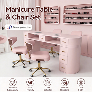 Juego de Mesa y Silla de Manicura de Diseño Moderno Personalizado <span class=keywords><strong>Turri</strong></span>, Muebles de Salón de Uñas, Equipo de Vacío Metálico para Clientes - Product Image 3