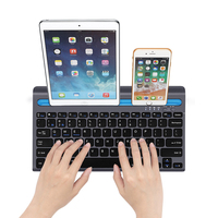 Keyboard Membran Nirkabel ABS Baru, Penyangga Ponsel, USB 3.0, Dapat Diisi Ulang, Mini, Lipat, Ultra Tipis, untuk Laptop dan Tablet