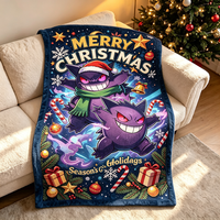 Couverture de canapé personnalisée avec des personnages de dessins animés, des personnages d'anime, des Pokémon, couverture de canapé personnalisée de luxe, douce, pour la décoration de la maison, couverture de Noël