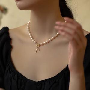 Collier de perles d'eau douce naturelles pour femmes, luxe léger d'été, collier de clavicule de niche - Product Image 3