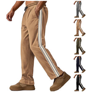Pantalones informales de pana para hombre, pantalones deportivos holgados a rayas, transpirables, con cintura elástica, para uso ocio, estilo primavera y verano - Product Image 1