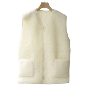 AQTQ <span class=keywords><strong>Gilet</strong></span> zippé en <span class=keywords><strong>laine</strong></span> décontracté pour hommes avec design sans manches Automne/Hiver Coupe-vent Vêtements d'extérieur chauds Logo personnalisé - Product Image 3