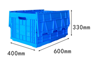 HUADING 600*400*330mm Caisse en plastique PP pliable empilable résistante aux rayures pour usage domestique, rangement multifonction