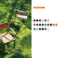 Ensemble de meubles de jardin et de salle à manger extérieurs modernes en alliage d'aluminium et en bois plastique, personnalisable