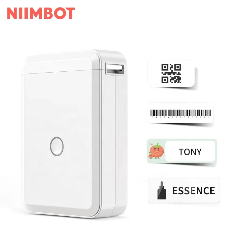 Máy In Nhãn Cho Sản Phẩm Giáng Sinh Bán Chạy Nhất Giấy Cuộn Nhiệt 15Mm Mini Niimbot D110 Màu Trắng 1200Mah