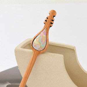 Horquilla de madera de durazno Songjin, estilo popular en línea, horquilla estilo pipa antiguo, herramienta para peinar el cabello Hanfu, suministro directo de fábrica. - Product Image 3