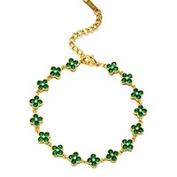 Bracelet trèfle à quatre feuilles coloré entièrement serti de diamants, style européen et américain, d'inspiration française, en alliage, pour femme, luxe léger