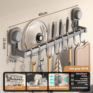 New <b>Wall</b> Mounted Kitchen <b>Hook</b> Rack Punch-free Multi-function House Storage Hanger Rack Household Storage Rack Multi-Purpose <b>Hook</b> - Product Image 6