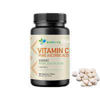 Comprimés d'acide ascorbique pur, vitamine C, complément pour les cheveux, la peau et les ongles, sans OGM, sans soja, sans gluten, soutien alimentaire quotidien, 60 comprimés