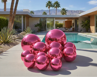 Ballon miroir gonflable géant réfléchissant de 100 cm en PVC, couleur personnalisée, brillant, décoratif, pour événements, publicité, résistant au vent