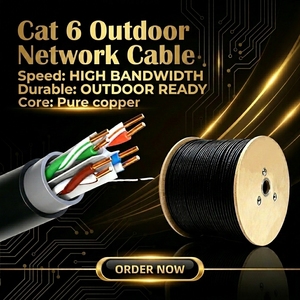 สายเคเบิลเครือข่าย <span class=keywords><strong>Cat6</strong></span> UTP สำหรับภายนอกอาคาร สำหรับกล้องวงจรปิด สายเคเบิลทองแดง 305 ม. ทนทานต่อสภาพอากาศรุนแรง ความเร็วสูงระดับกิกะบิต - Product Image 4