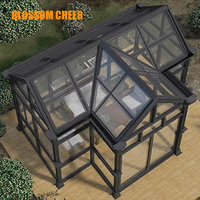 Serre portative moderne de jardin d'hiver vente chaude en aluminium verre trempé toit en acier véranda utilisation extérieure prix d'usine