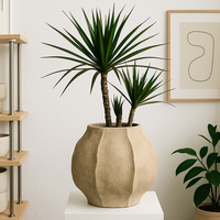 Grand pot à fleurs en ciment, rond, minimaliste, moderne, pour l'intérieur et l'extérieur, décoration de jardin, décoration de la maison