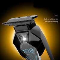 Tondeuse à cheveux professionnelle sans fil avec lames en acier inoxydable, base de charge USB et écran en anglais pour usage domestique et hôtelier