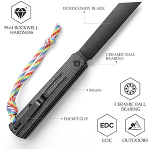 Coltello Pieghevole Tascabile Higonokami EDC con Lama da 3,2" in 10Cr15CoMoV e Manico in Micarta, Grado Industriale, Ordine Minimo OEM, Vendita all'Ingrosso - Product Image 3