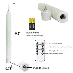 KSWING Nến Hình Côn Không Lửa Giáng Sinh Nhấp Nháy Với Bấc 3D Chạy Bằng Pin Nến Cửa Sổ Xoắn Ốc LED 6 Gói - Product Image 3