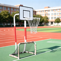 Structure Métallique 2-en-1 : Ensemble de Jeu Basket et Football Portable et Réglable pour Entraînement Sportif en Extérieur – Vente Directe Usine